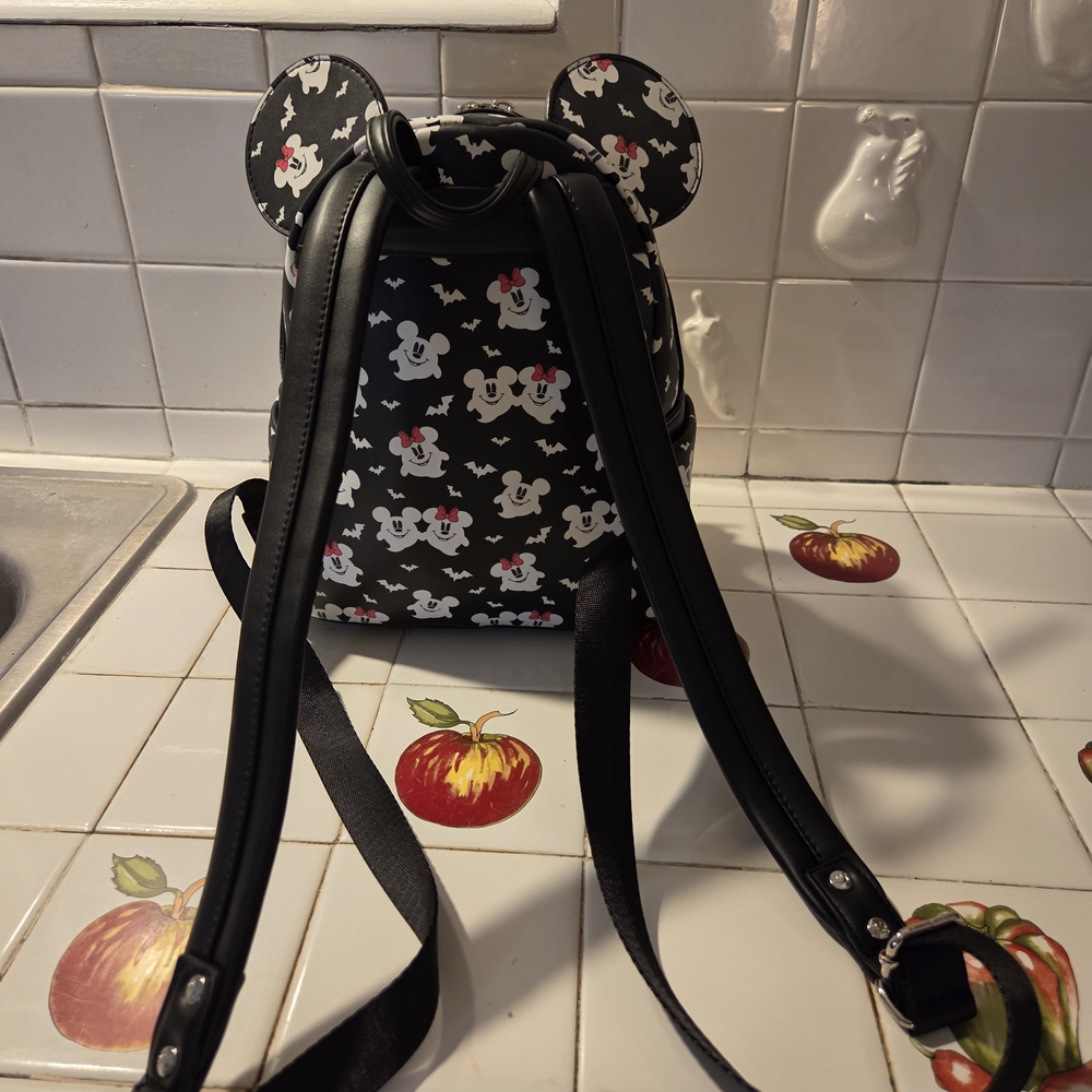 Loungefly Disney Mickey & Minnie Mouse Ghostly Glow-in-the-Dark Mini Backpack - Picture 6 of 9